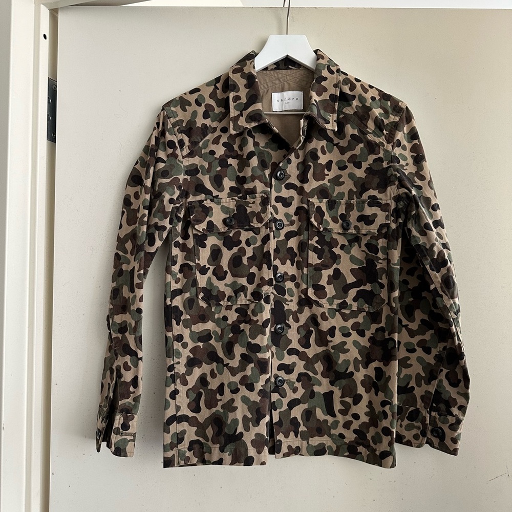 Sandro Camo Button Down Shirt Jacket - image 1
